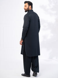 Black Cotton Kameez Shalwar - ALWA-KS-538
