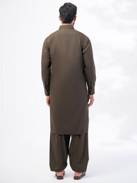 Olive Green Blended Kameez Shalwar - ALWA-KS-556