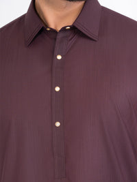 Burgundy Blended Kameez Shalwar - ALWA-KS-557A