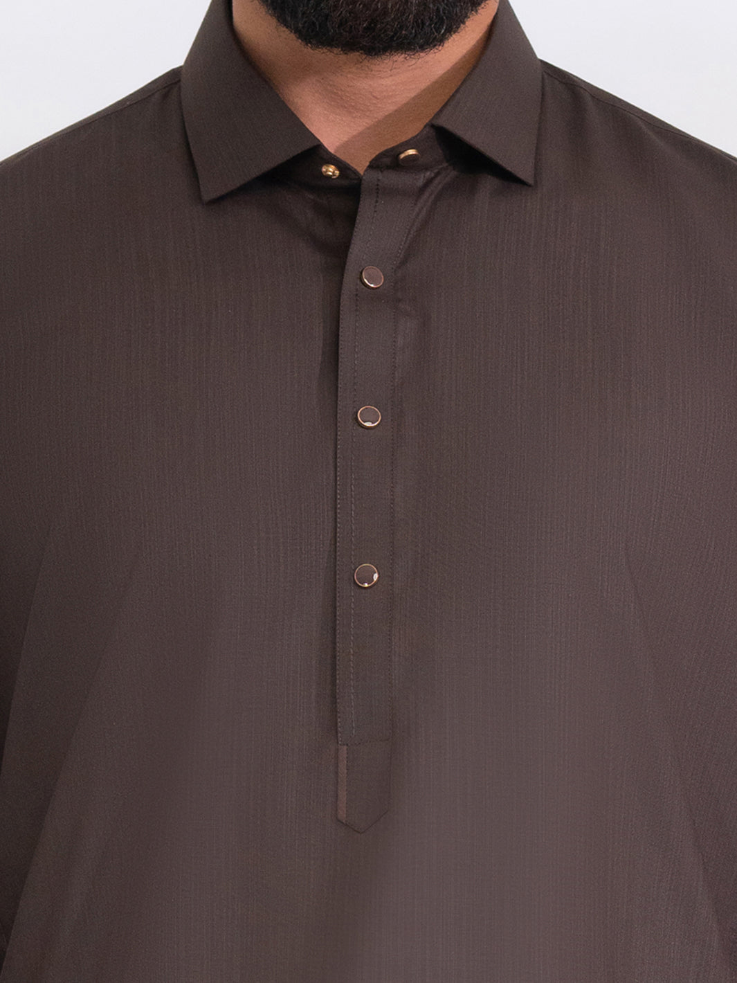 Dark Brown Blended Kameez Shalwar - ALWA-KS-558