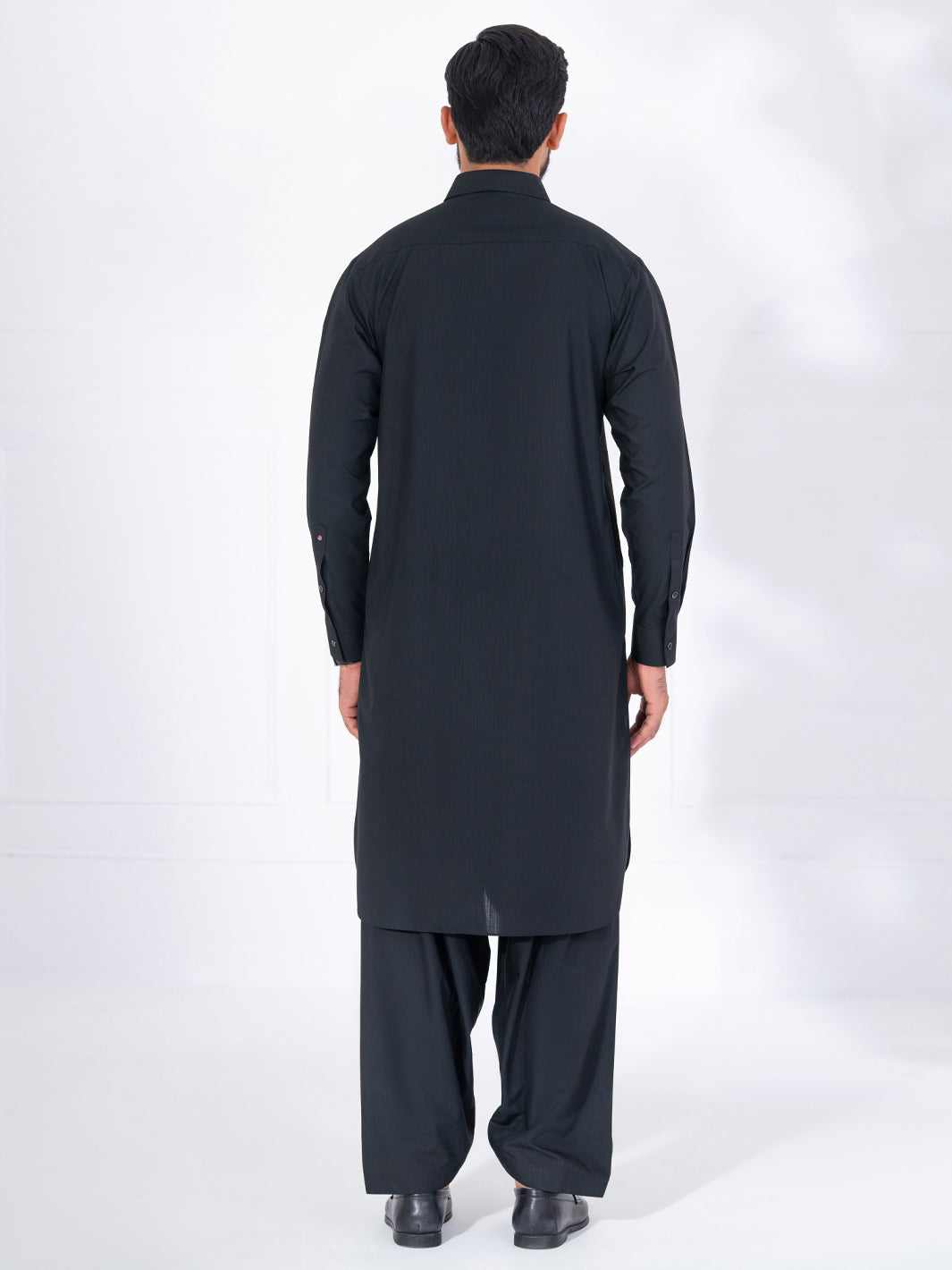 Black Blended Kameez Shalwar - ALWA-KS-559