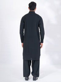 Black Blended Kameez Shalwar - ALWA-KS-559
