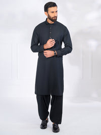 Black Blended Kameez Shalwar - ALWA-KS-559A