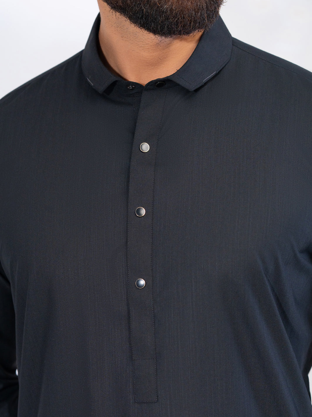 Black Blended Kameez Shalwar - ALWA-KS-559