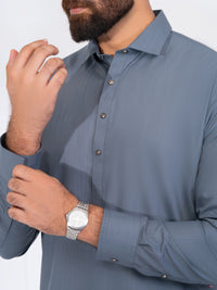 Grey Blended Kameez Shalwar - ALWA-KS-560