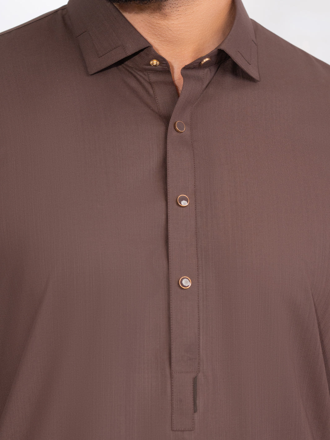 Brown Blended Kameez Shalwar - ALWA-KS-561A