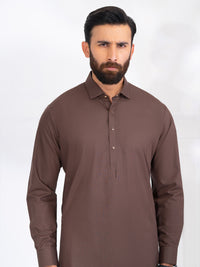 Brown Blended Kameez Shalwar - ALWA-KS-561A