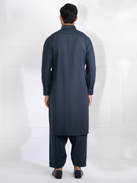 Charcoal Grey Blended Kameez Shalwar - ALWA-KS-563