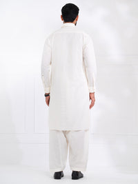 White Blended Kameez Shalwar - ALWA-KS-565