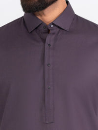 Dark Purple Blended Kameez Shalwar - ALWA-KS-567A