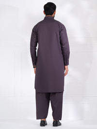 Dark Purple Blended Kameez Shalwar - ALWA-KS-567A