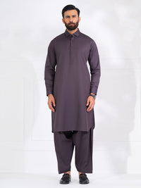 Dark Purple Blended Kameez Shalwar - ALWA-KS-567A