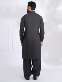 Charcoal Grey Blended Kameez Shalwar - ALWA-KS-568