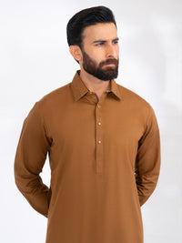 Brown Blended Kameez Shalwar - ALWA-KS-569
