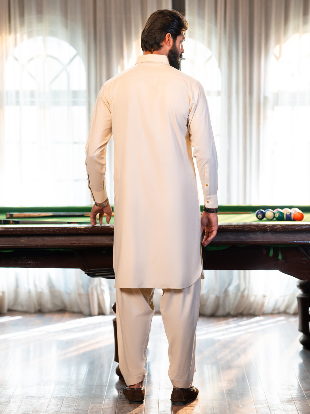 Cream Cut & Sew Kameez Shalwar - ALWA-KS-614