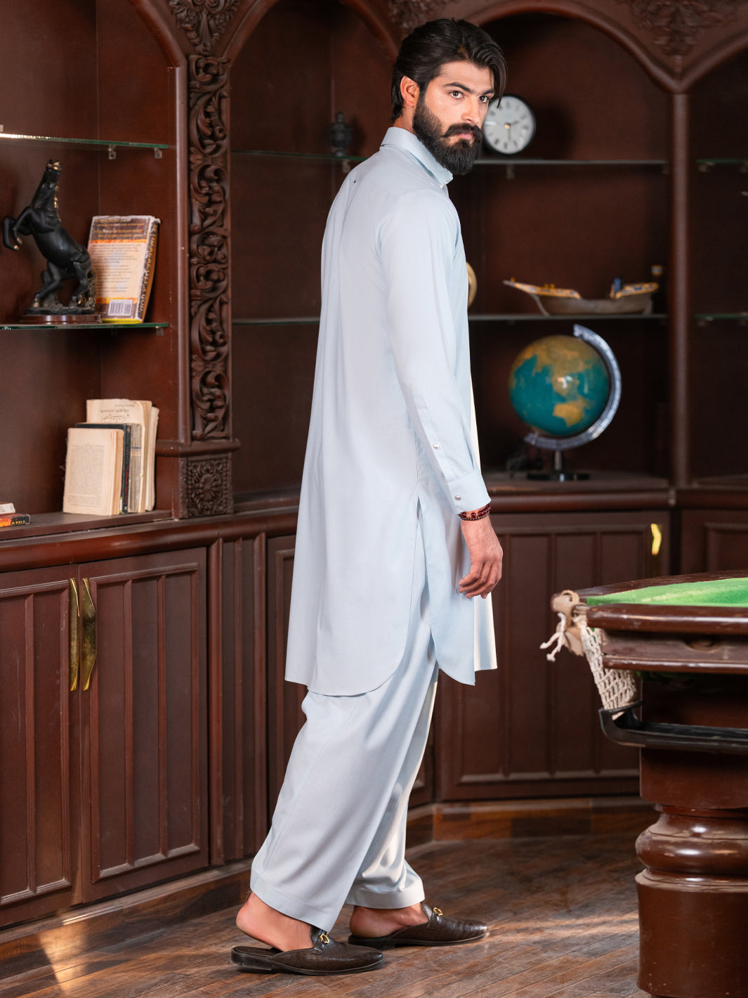 Sky Blue Cut & Sew Kameez Shalwar - ALWA-KS-615