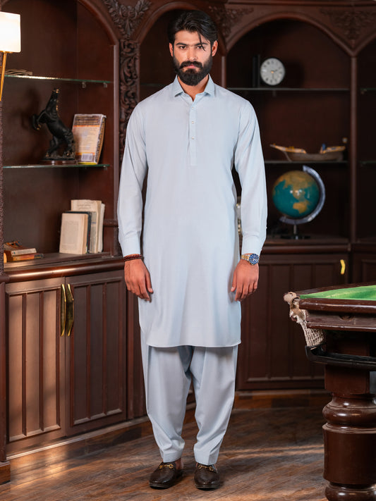 Sky Blue Cut & Sew Kameez Shalwar - ALWA-KS-615