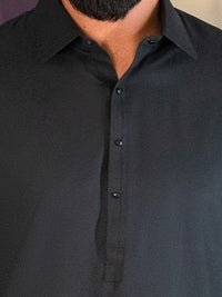 Black Cut & Sew Kameez Shalwar - ALWA-KS-648