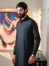 Black Cut & Sew Kameez Shalwar - ALWA-KS-648