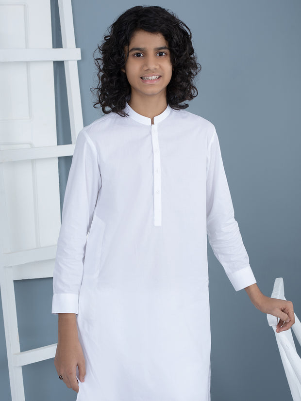 White Cotton Kurta Trouser - ALTBQ-KT-001-R2