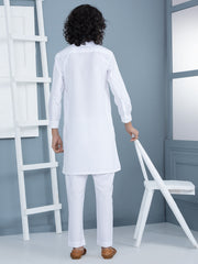 White Cotton Kurta Trouser - ALTBQ-KT-001-R2