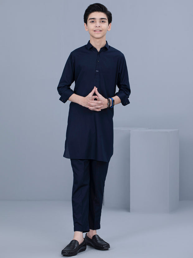 Navy Blue Blended Kurta Trouser - ALT-KT-037B - Almirah Online