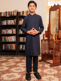 Navy Blue Blended Kurta Trousers - ALT-KT-086A