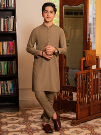 Olive Blended Kurta Trousers - ALT-KT-086B