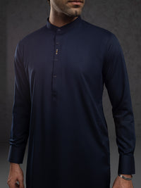 Midnight Blue Blended Kurta Trousers - ALET-KT-1003-R2