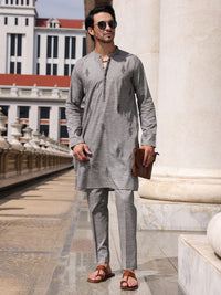 Grey Cotton Kurta Trouser - AL-KT-2932