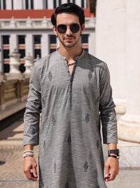 Grey Cotton Kurta Trouser - AL-KT-2932