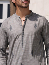 Grey Cotton Kurta Trouser - AL-KT-2932