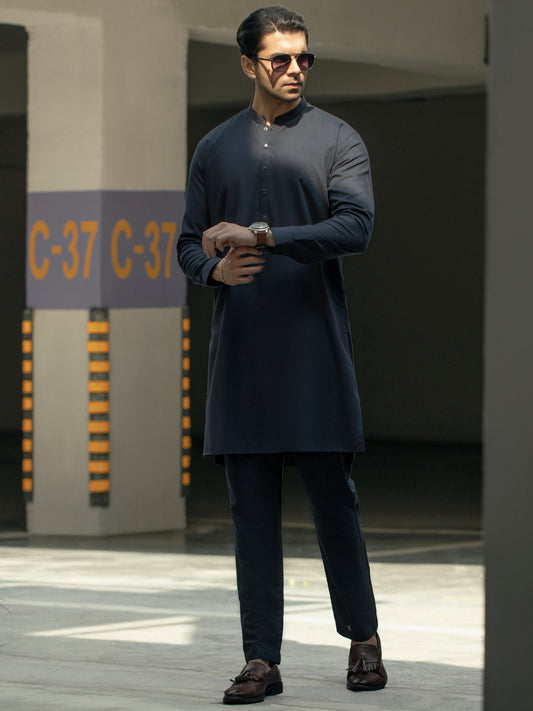 Black Blended Kurta Trouser - AL-KT-2942