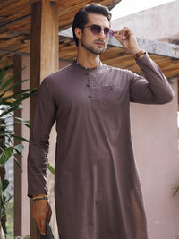 Brown Cotton Kurta Trouser - AL-KT-2978