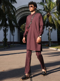 Purple Cotton Kurta Trouser - AL-KT-2981