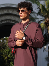 Purple Cotton Kurta Trouser - AL-KT-2981