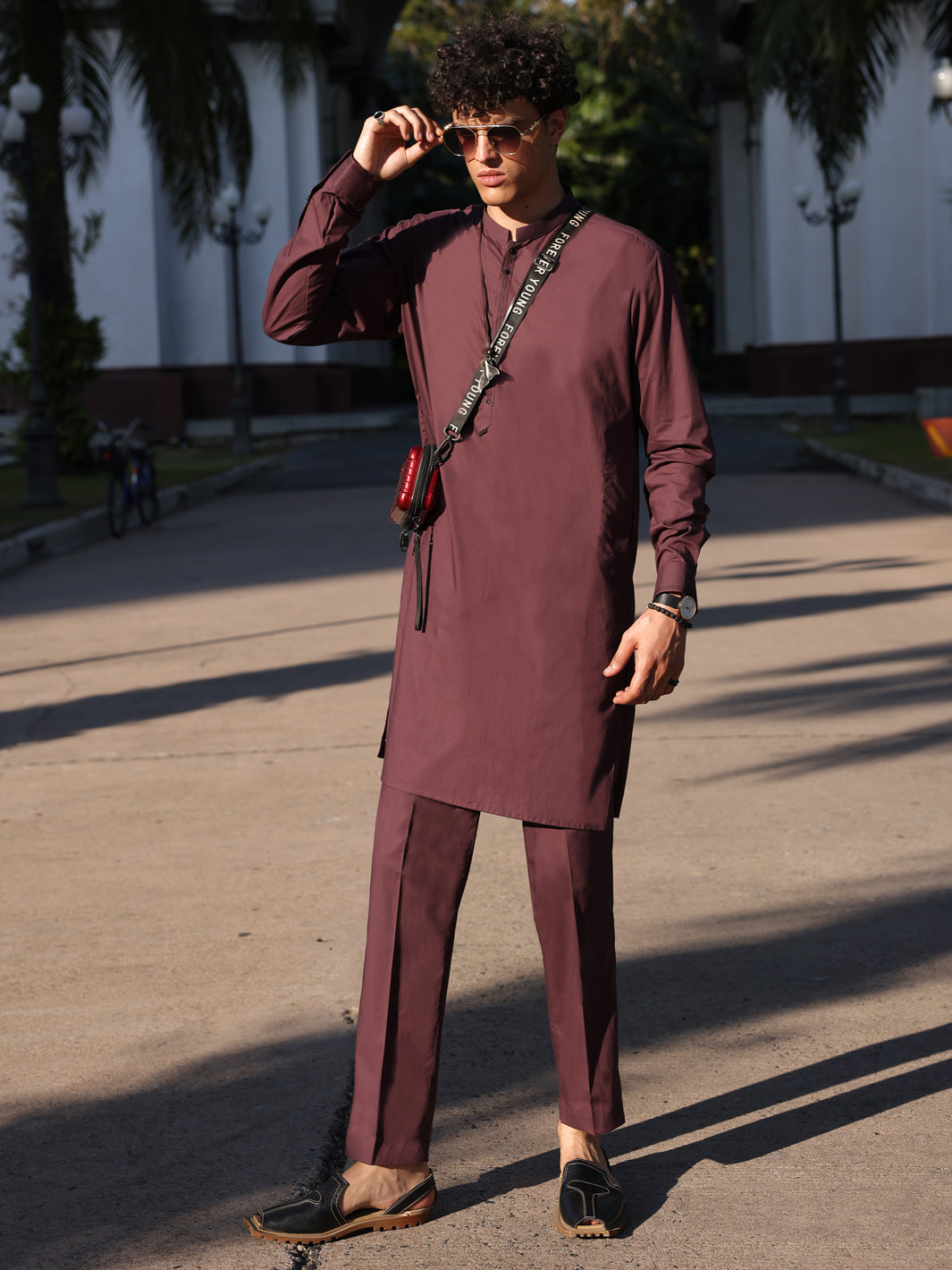 Purple Cotton Kurta Trouser - AL-KT-2981 - Almirah Online