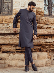 Grey Blended Kurta Trouser - ALET-KT-1002 - Almirah Online