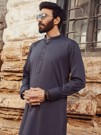 Grey Plain Kurta Trouser - ALET-KT-1002
