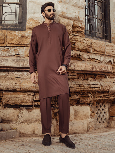 Maroon Blended Kurta Trouser - ALET-KT-1006