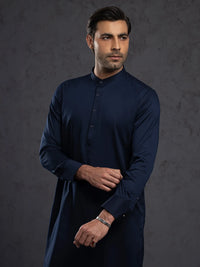 Midnight Blue Plain Kurta Trouser - ALET-KT-3003-R3