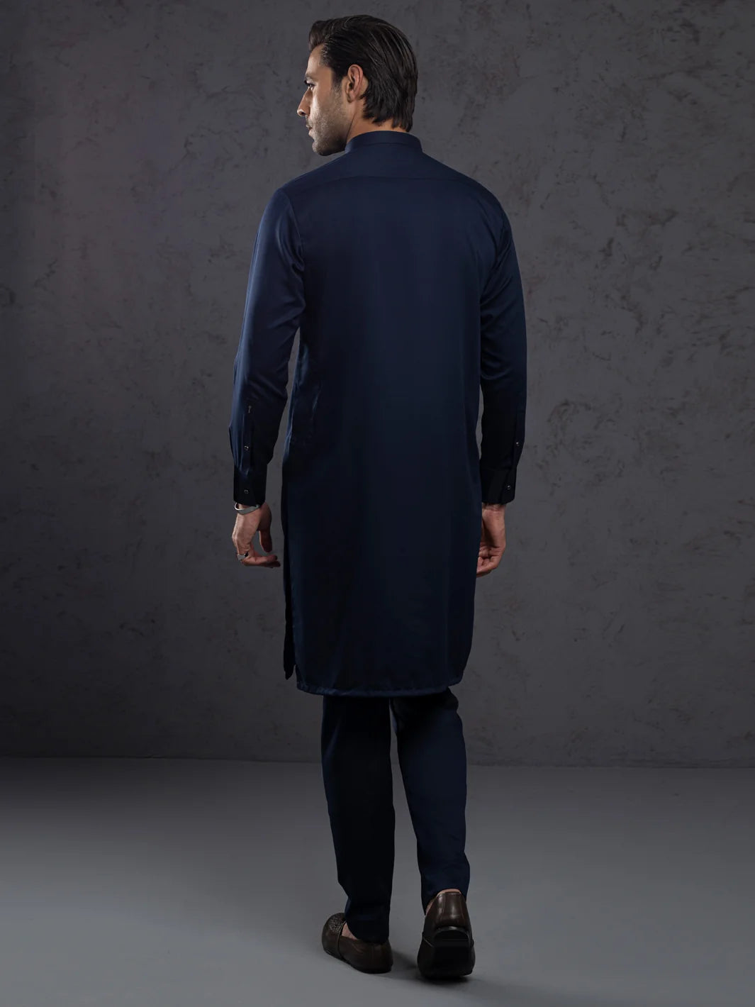 Midnight Blue Plain Kurta Trouser - ALET-KT-3003-R3