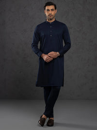Midnight Blue Plain Kurta Trouser - ALET-KT-3003-R3