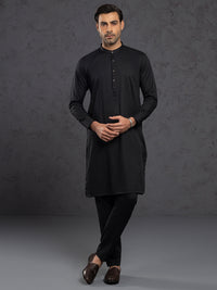 Black Plain Kurta Trousers - ALET-KT-3004