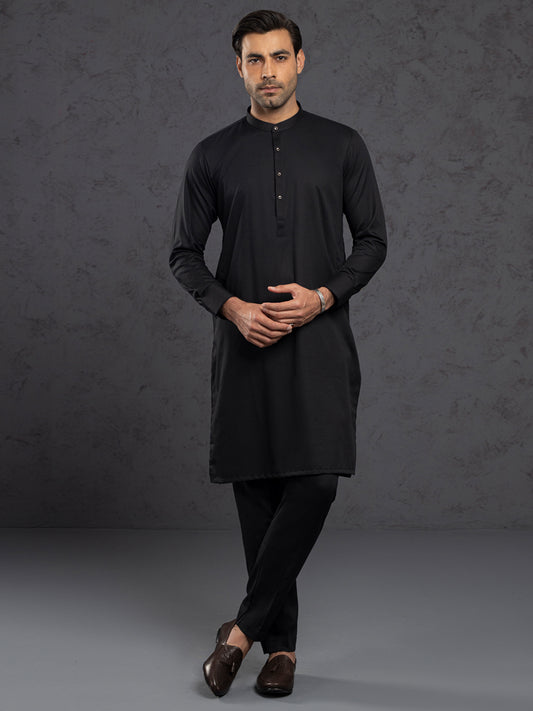 Black Plain Kurta Trousers - ALET-KT-3004-R2