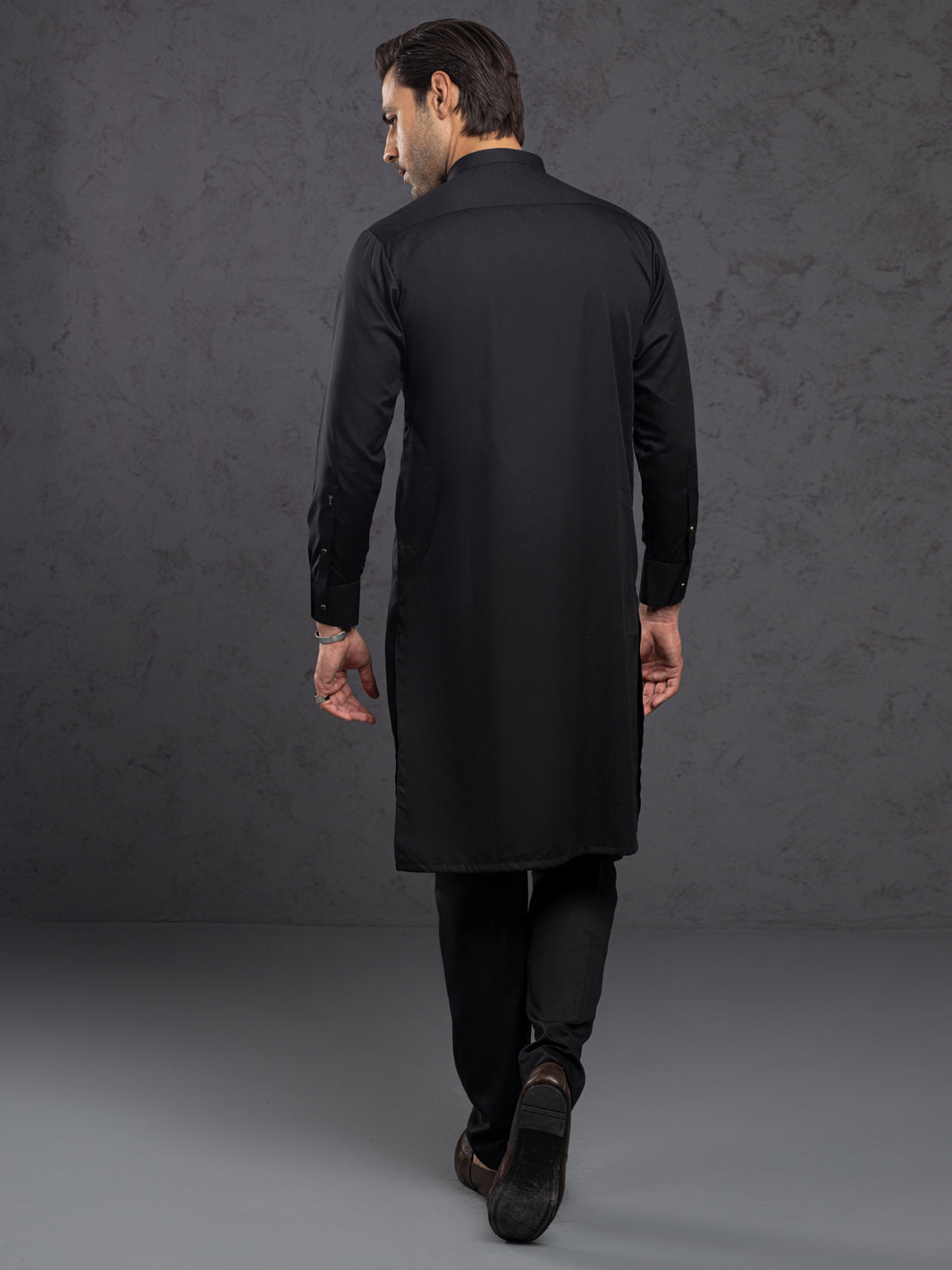 Black Plain Kurta Trousers - ALET-KT-3004