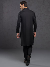 Black Plain Kurta Trousers - ALET-KT-3004