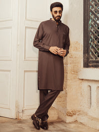 Brown Plain Kurta Trousers - ALET-KT-3005-R2