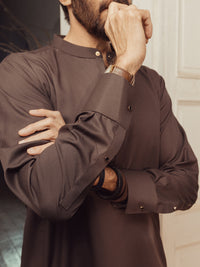 Brown Plain Kurta Trousers - ALET-KT-3005-R2
