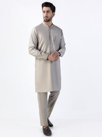 Khaki Blended Kurta Trouser - AL-KT-3015